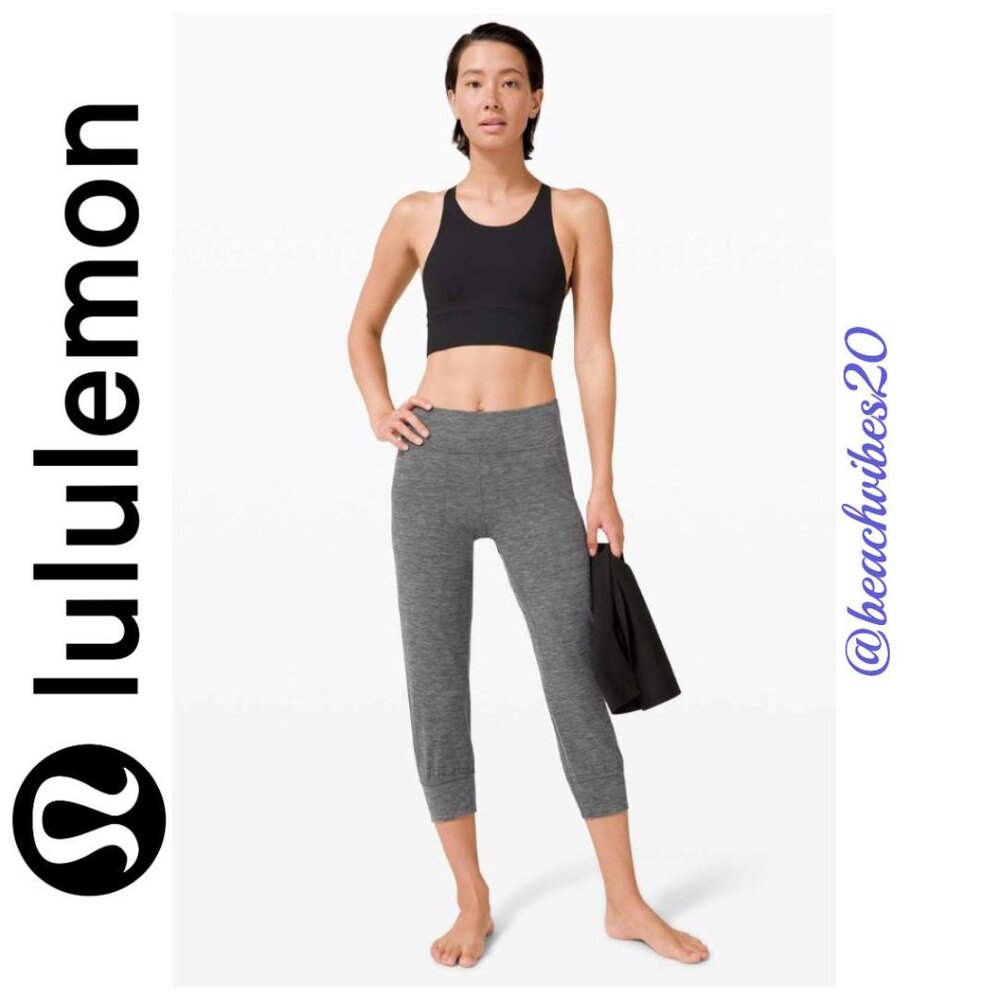 LULULEMON ATHLETICA Align Jogger Crop *23" Heathered Black 8 EUC LL-111